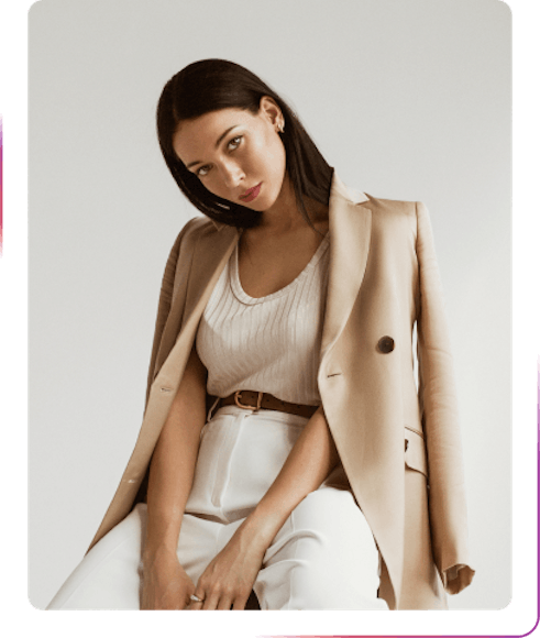 young fashion girl in white