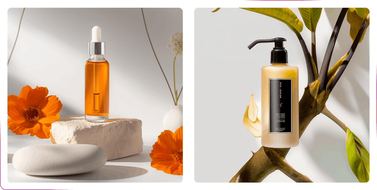 bottles of cosmetics